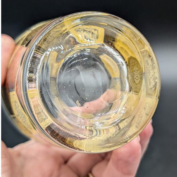 1 Vintage MCM CERA Net Harris Single Low Ball Glass Gold Pineapple Barware - Picture 7 of 9